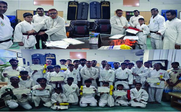 রাজশাহী শিক্ষা বোর্ডের কারাতে টিমের বেল্ট পরীক্ষা এবং বেল্ট ও সনদপত্র বিতরণ সম্পন্ন