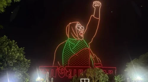 জুলাই নারীদের স্মরণে ড্রোন শোতে ঝলমল ঢাকার আকাশ