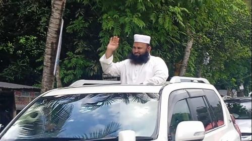 শতাধিক গাড়ির বহর নিয়ে মিজানুর মোল্লার গণসংযোগ