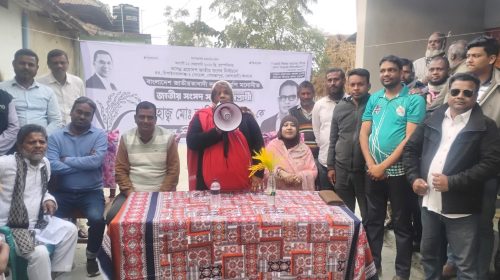 নাচোল পৌরসভা ৬নং ওয়ার্ডে উঠান বৈঠকে বিএনপি প্রার্থীর সহধর্মিনীর