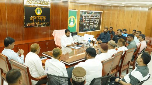 রাসিক প্রশাসকের সাথে রাজশাহী চেম্বার অব কমার্স এন্ড ইন্ডাস্ট্রির নবনির্বাচিত নেতৃবৃন্দের সৌজন্য সাক্ষাৎ